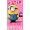 Sister Minion Birthday Card