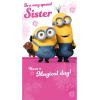 Special Sister Minions Birthday Card
