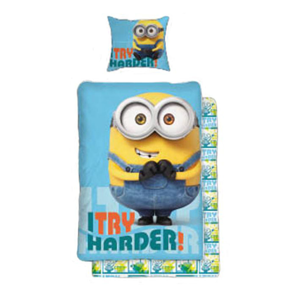 I Try Harder Minions Bob Single Duvet Cover Set Minion I Try Harder Minions Bob Single Duvet Cover Set