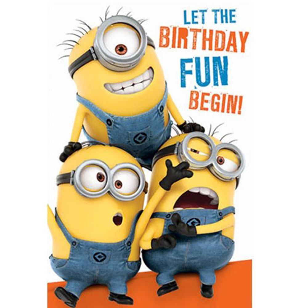 Birthday Fun Minions Birthday Card With Door Hanger Within Minion Card Template