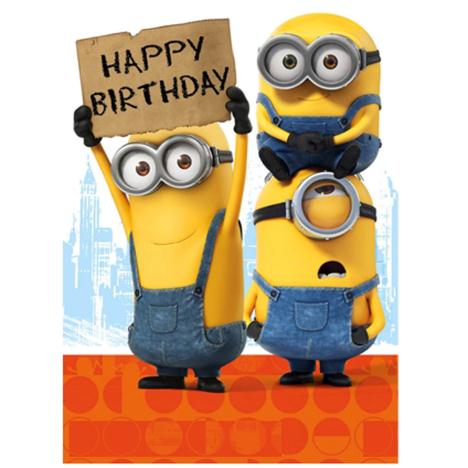 Happy Birthday Sign Minions Card  £1.60